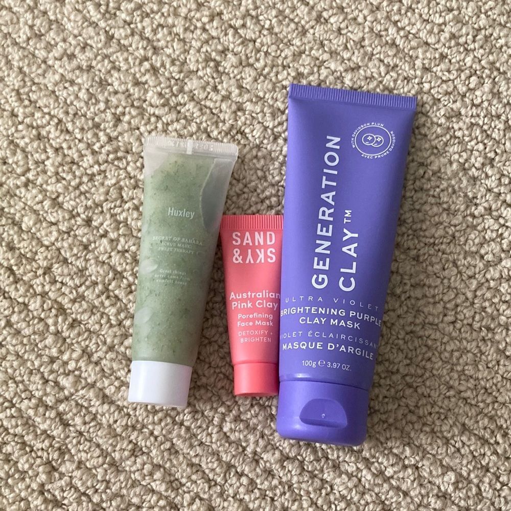 NEW Sand & Sky Generation Clay Face Mask Scrub Mask Skincare Bundle Set NIB
